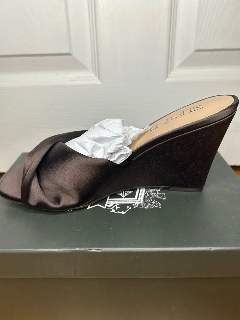 Anthropologie Silent D Katia Wedges Satin